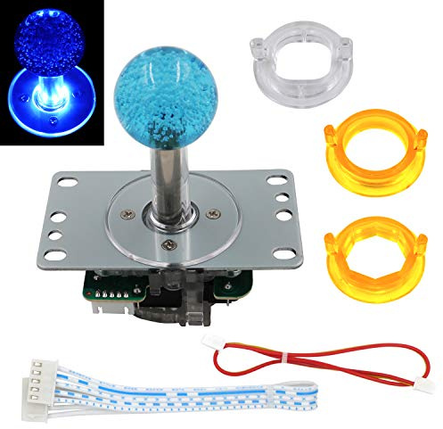 SJ@JX Arcade LED Joystick SANWA Style Fight Game Joystick LED Stick Retro Joy Circular Octagonal Limiter for Retro Pie Raspberry Pi MAME JAMMA