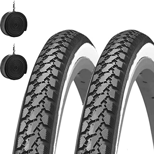 KENDA 2 COPERTONI 700 X 35 C + CAMERE Pneumatici STRADALI in Gomma BIANCONERI Bici City Bike Trekking
