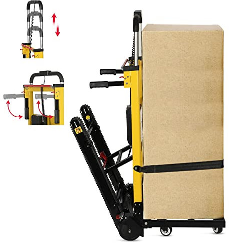 BrightFootBook Angetriebener Aluminium-Treppensteiger-Handwagen, elektrischer Treppensteiger-Handwagen 6 Räder Handwagen Dolly, für das Bewegen von Klettertreppen Logistik Vertrieb