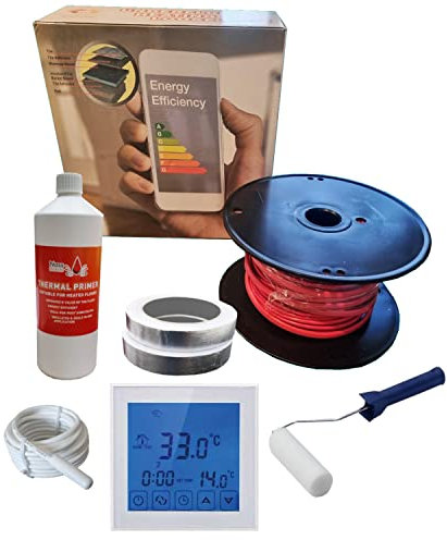 Nassboards Pro Elite Loose Cable Electric Underfloor Heating System 200w - Touch Screen, Wifi, Smart Thermostat with Installation Kit & Instructions for Carpet, Tiles, Laminate, Wood, Concrete