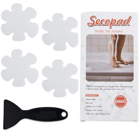 Secopad 12PCS Snowflake Non Slip Bathtub Stickers with Scraper, Clear