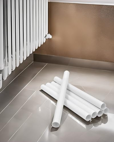 8 Pieces White Radiator Pipe Cover Sleeves Shrouds Snap Around Tube Collars or Radiator Sleeves Pipe Insulation Size 19.5 cm x 15 mm (Each)