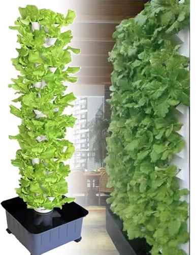 RRrawgff Set di Torri idroponiche a 15 Strati e 45 Fori Sistema di Semina idroponica, Sistema di Semina idroponica, Giardino Intelligente, Sistema di Coltivazione idroponica