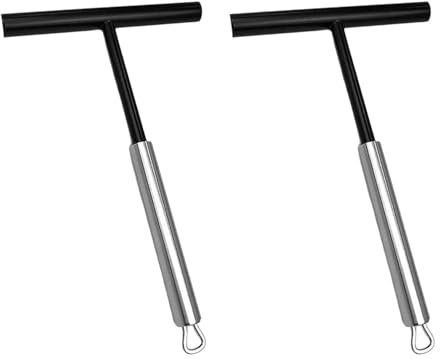 WUFGWBD 2 Pieces Black Pancake Spreader, Stainless Steel Pancake Tools, Pancake Scraper, Batter Spreader, Baking Tools