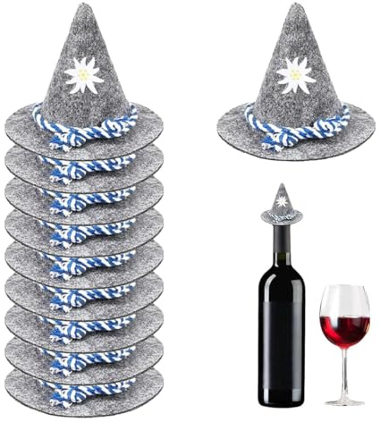 OHREN 10 Pezzi Mini Cappello Oktoberfest Piccolo Cappello in Feltro Decorazione Bavarese Party Decorazione Tavola Decorazione Spargimento