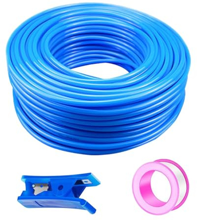 50 Metri Tubo Aria Compressa Poliuretano Blu,Attacco Rapido Tubo Aria 8mm Diametro Esterno 5mm Diametro Interno,Pneumatico per Aria Compressa Adatto Per il di vari Utensili Pneumatici