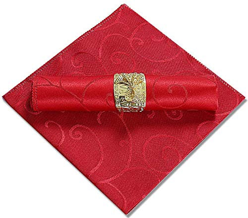 i-Sure Dinner Cloth Napkins,Table Napkins(Pack of 4) (Red)