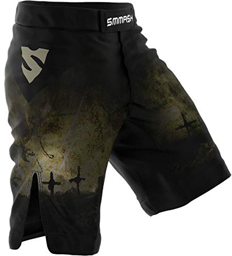 SMMASH Night Shift Professionell Shorts för MMA Herr, Kampsport Byxor, Brottning UFC, Exceptionell Rörelsefrihet, BJJ, Krav Maga, Andas och Lätt, Antibakteriellt Material, Tillverkad i EU (M)