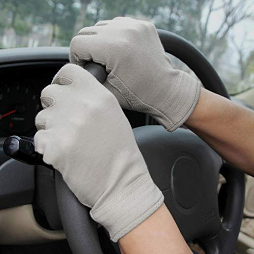YJZQ UV Protection Driving Gloves for Men Breathable Lightweight Touch Screen Gloves Non-Slip Quick Dry Outdoor Summer Driving Riding Mittens Motorcycle Camping Gym Workout Fullfinger Gloves
