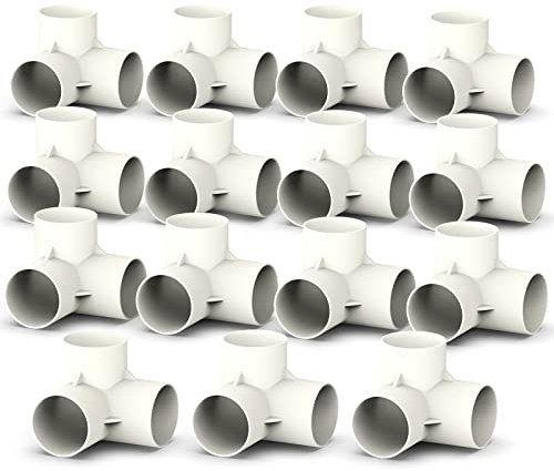 ERGAOBOY 15 pezzi 32 mm 3 vie a forma di T in PVC bianco connettore per tubi raccordi per serra, adattatore per tubo dell'acqua di accoppiamento