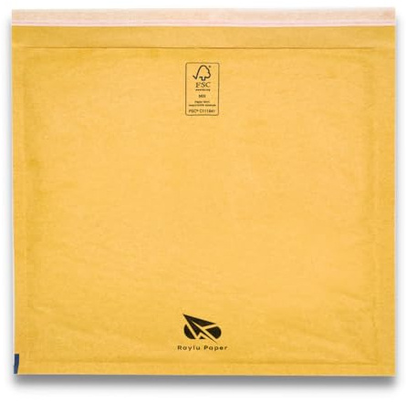 RAYLU PAPER - Confezione da 10 buste imbottite per spedizioni in carta Kraft marrone con chiusura autoadesiva, buste pluriball leggere e resistenti ideali per documenti (180 x 160 mm (CD))
