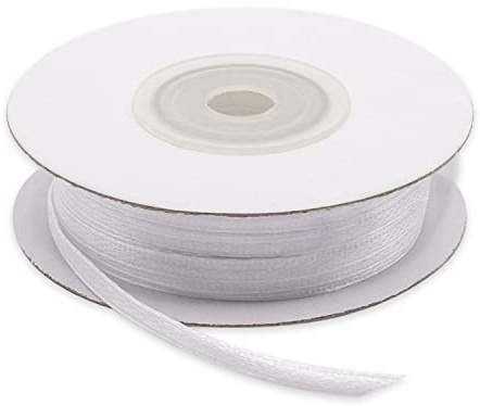 Decoraparty Cinta de doble satén blanca de 3 mm, rollo satinado para regalos de boda, bautizo, comunión, confirmación, ceremonia, bobina de 50 m