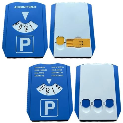 Disco Orario Auto, 2 Pezzi Disco orario, Parchimetro Disco Orario, parchimetro in plastica, Disco Orario Auto in plastica, Gadget Auto, Accessori Auto Interno per Auto e Moto, blu