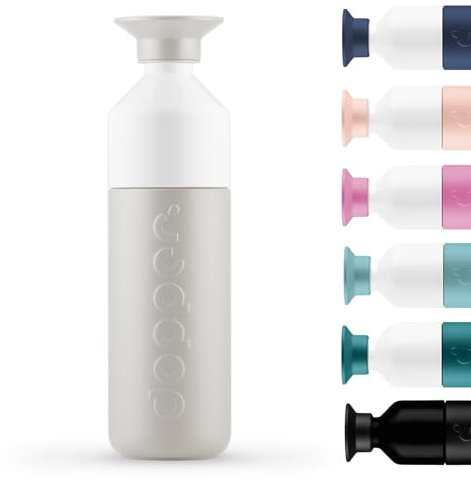 Dopper Insulated 580ml Thermosflasche Gentle Grey - Doppelwandig, auslaufsicher, hält 24h kalt/9h heiß - Edelstahl Trinkflasche - Thermobecher - Kaffeebecher - Wasser, Tee
