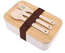 Lunc Boxes Scatola portapranzo in Legno dai Colori Moderni, Utilizzabile nel microonde e nel detersivo, 2 Scomparti, a Prova di perdite, Adatta per Le Famiglie