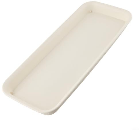 Blumentopf-Untersetzer aus Kunstharz, rechteckig, für drinnen und draußen, solide Abtropfschale zum Auffangen von überschüssigem Wasser (Beige M)