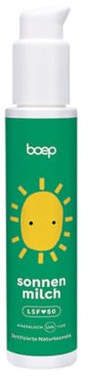 boep Mineralische Sonnenmilch | leichte & feuchtigkeitsspendende Rezeptur | mit Zinkoxid–Filter | LSF 50 | für die sensible Haut von Babys, Kindern und Schwangeren | mit leichtem Sommerduft (100ml)