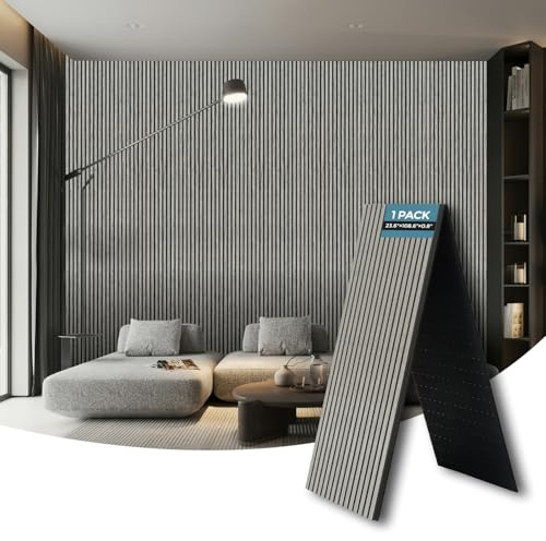AKUMAX Panel acústico de madera 3D de 109 x 24 pulgadas, paneles de pared plegables insonorizados, paneles de pared de alta densidad, paneles de pared de madera Soundpoof para decoración de paredes