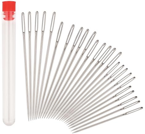 Trimming Shop 25 Pcs Stainless Steel Sewing Needle Assortment