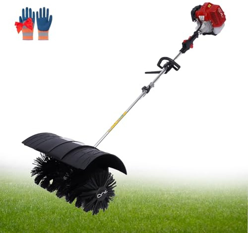 XCSCUK 52CC Power Brush Scopa, Spazzatrice a Benzina, Spazzola per Erba Artificiale, per Prati, Giardini, Strade