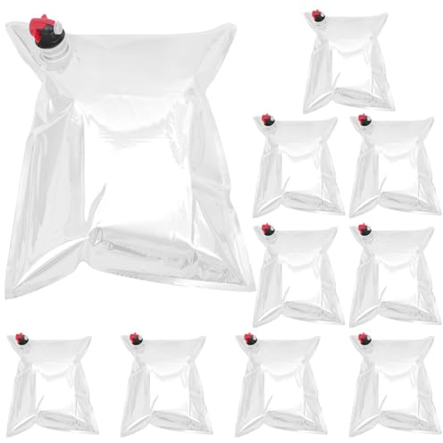 SHINEOFI 10pcs 5L Portable Wine Dispenser Bags with Spout, Refillable Wine Bladders for Travel and Beverage Storage, Liquid Juice Drink Pouches for Outdoor Use