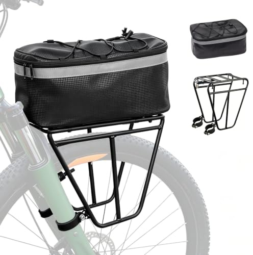 JAOGAUS Steel Front Bicycle Carrier Rack, Universal Front Wheel Bike Rack
