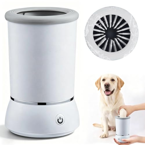Nettoyeur Automatique de Pattes pour Chiens, Lave-pattes en Silicone pour Chiens, Nettoyeur de pattes électronique Portable pour Chats, Lavage de Pattes à 360° pour Massage et Nettoyage du Pelage