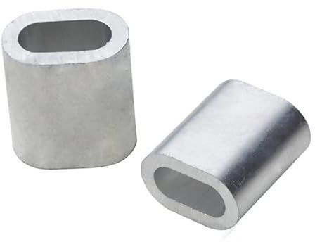 PROPFE Abrazaderas para Cable de Alambre 5-100 Piezas M0.5 M0.8 M1 M1.2 M1.5 M2 a M10 Cable de Alambre Abrazaderas ovaladas Clip de fijación Casquillos de Aluminio Accesorios de Bucle de engaste