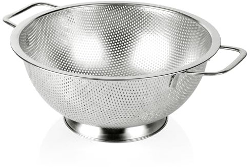 YC Kitchen Sieb aus Edelstahl, Edelstahl Küchensieb Nudelsieb mit Griffen, spülmaschinenfest,22.5cm