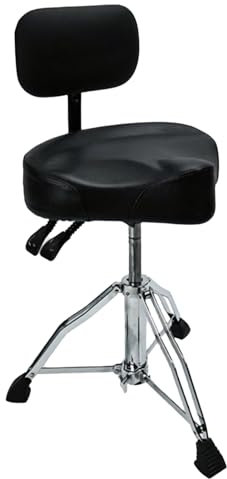 Drum Throne Trumtron ， Vadderad sits Anti-Slip Fötter Trumstol med justerbart ryggstöd， För gitarrcello