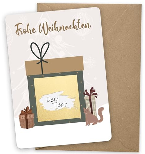 Hyggartn 6 Gutschein Rubbelkarten zum selber Beschriften für Weihnachten (6 Karten + 6 Umschläge) Weihnachtskarten Frohe Weihnachten Rubbellos - Weihnachtskarte personalisiert - Gutscheinkarte