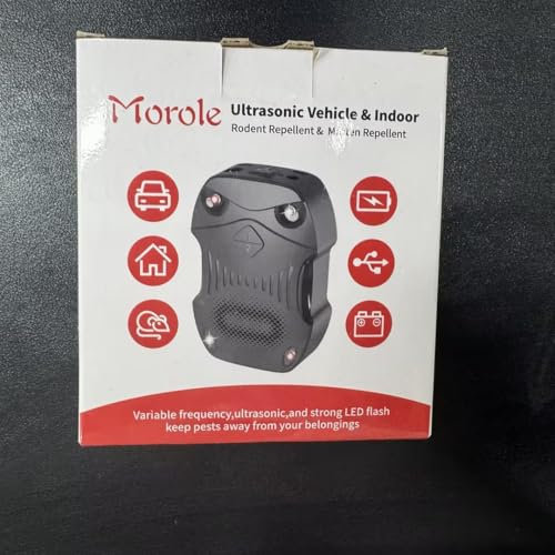 Morole Ultrason Souris Anti-Rongeurs pour Voiture, Garage et Maison, 3 Modes de Fonctionnement, Répulsif Souris et Rats (1 PC)