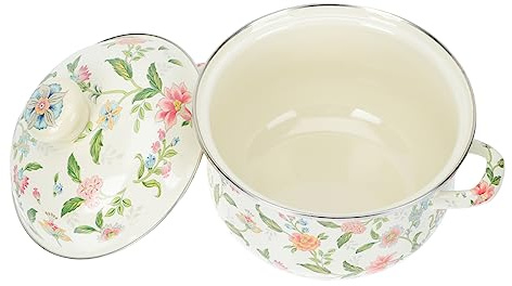 BIUDECO Pentola Smaltata Multifunzionale da 20 Cm in Materiale Spesso Coperchio, Pentola per Brodo e Zuppa Adatta per Uso Domestico e Cucina Uniforme, Resistente al Calore