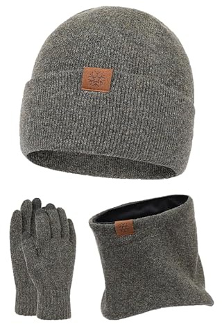 Vinter halsduk hatt & handskar set höst och vinter Europa och staterna utomhus ullhatt par haklapp hatt handskar tre öron varm stickad mössa set kallt väder accessoarer kläder, gRÖN, en storlek