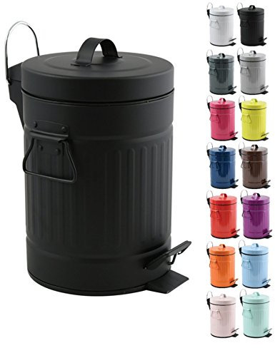 MSV Treteimer Habana Mülleimer Kosmetikeimer Abfalleimer 3L - schwarz