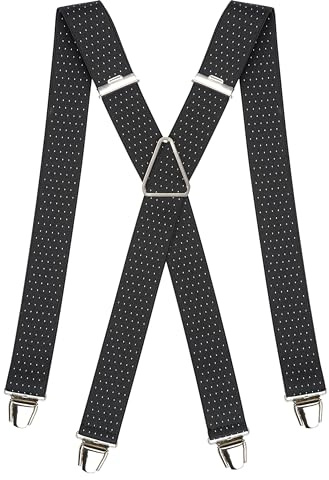 Pierrot Bretelle Uomo Larghe Vintage - Clip molto forti Regolabili Fino A 130cm - Bretelle Uomo Eleganti Artigianali Garantite A Vita