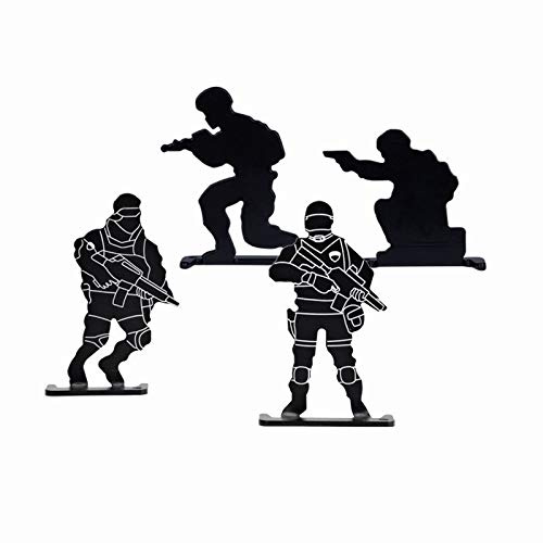 ACEXIER 4 pièces/Ensemble Soldat tir métal Cible Ensemble extérieur A.-E.-G GBB Airsoft tir Formation Pratique Cible Paintball Accessoires BK