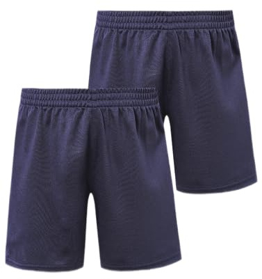 Integriti Schoolwear (Pack of 2) Boys School Football Shorts PE Running Gym Sports 3-16 Years Navy Blue