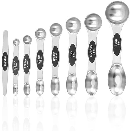 8 PCS Magnetic Double-Ended Measuring Spoon Set, with Scale and Leveler