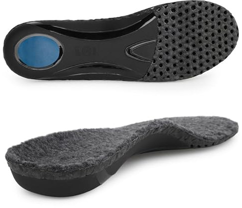 riemot Solette in pelle di pecora in lana di agnello con supporto per arco plantare, inserti per scarpe per uomini e donne, solette ortopediche per fascite plantare, adatte per stivali da trekking