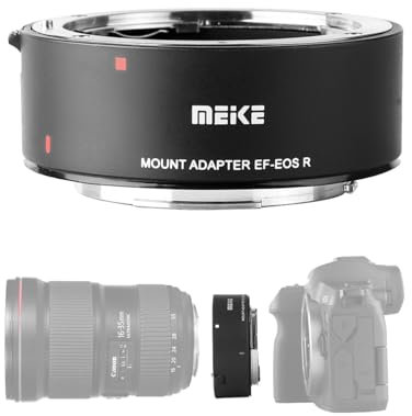 Meike EF-EOSR Metall-Objektivadapter mit Autofokus für Canon EF/EF-S Objektive auf EOS-R, EOS-RP, R5, R6, R7, R10, C70 & RED Komodo Kameras