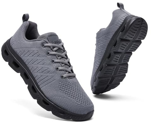 CYRUWOSH Scarpe da ginnastica da uomo, scarpe da ginnastica, scarpe da corsa, da tennis, fitness, jogging, leggere, traspiranti, per il tempo libero, grigio., 45 EU
