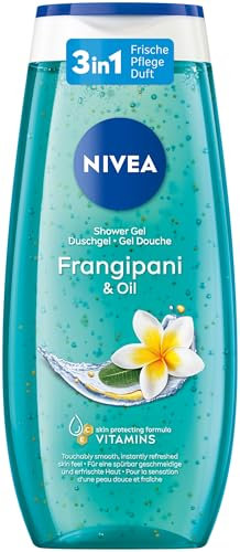 NIVEA Frangipani & Oil Duschgel, pH-hautneutrale Pflegedusche mit belebendem Duft nach Frangipaniblüte, verwöhnende Dusche mit pflegenden Ölperlen (250 ml)