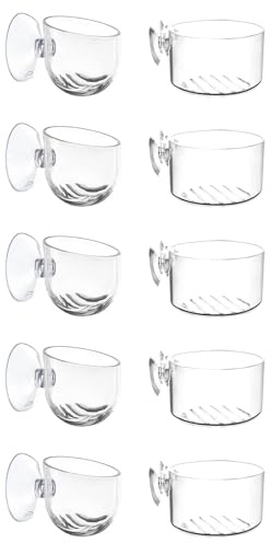 Lot de 10 Plante Aquarium Pots Holder avec Ventouses, Support en Acrylique Aquarium Cup Mini Fish Tank Decoration pour Plantes Accessoires Transparent
