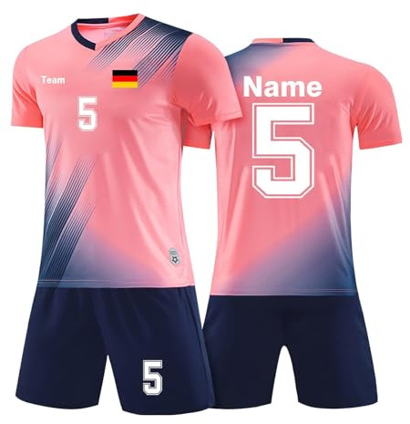 Maillot Foot Personnalisé Adulte, Ensemble De Foot Personnalisable avec Nom Et Numéro De L'équipe, Tenue De Sport Homme Femme Respirant Séchage Rapide Vêtements De Football Tee Shirt Personnalisable