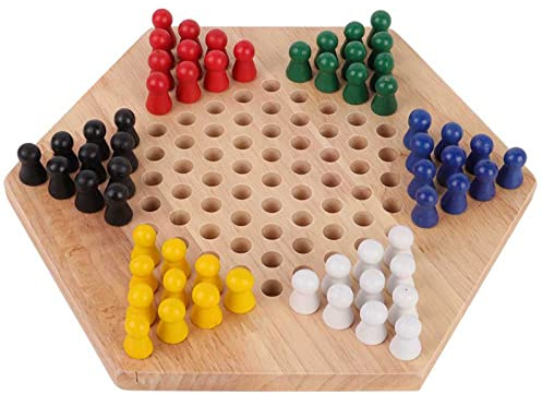Qcwwy Juego de damas chinas educativas para niños, materiales de madera de goma resistentes, mejora la concentración del niño, ideal para jugar y desarrollar la inteligencia