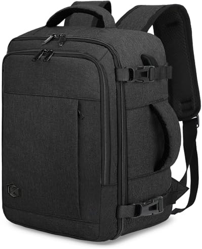 VANKEV 40x30x20 Ryanair EasyJet Eurowings Wizz Air Sac à Dos Voyage Cabine Avion 24L Bagage Cabine Bagage à Main Pour Ordinateur Portable 15.6 Pouces GRIS FONCÉ
