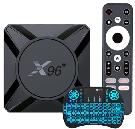 Android 14.0 TV-box, 4 GB RAM 32 GB ROM, Wi-Fi 6 2.4G/5.8G 1000M Ethernet 8K/4K S905X5M Octa core BT 5.0 USB 3.0 R69 Plus Android-box med mini trådlöst tangentbord