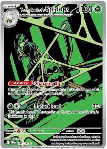 Team Rocket's Spidops 187/182 Illustration Rare Pokemon Card | Destined Rivals | Pokemon TCG Scarlet & Violet Series | Titan Authenticated