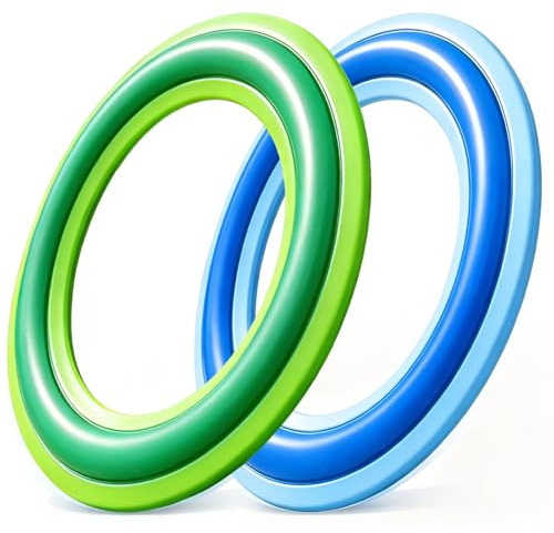 2 Pack Flying Rings for Kids & Adults, Soft Flying Disc Outdoor Throw and Catch Game, Lightweight Flying Ring Toy for Beach, Garden, Park, Camping, Lawn Games, Outdoor Toys, Family Party Games